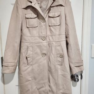 KENNETH COLE REACTION WOOL BLEND TRENCH  COAT, WOMEN'S SIZE 12, BEIGE